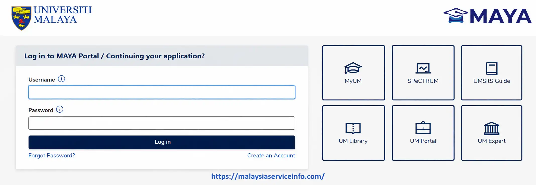MAYA UM Login